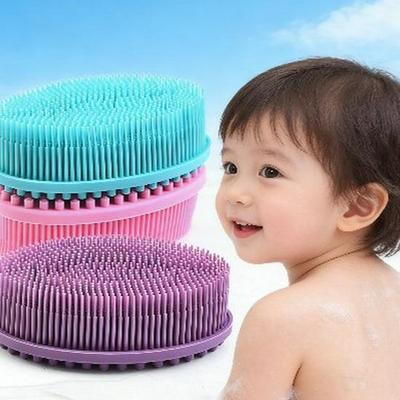 Silikon Baby-Badebürste - Weiche, sensorische Shampoo-Bürste für Kinder