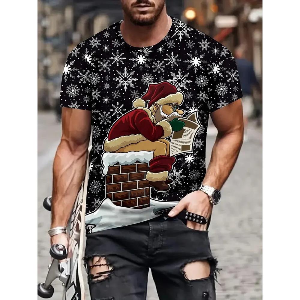 

Новая 3D-принт Лося и пива Уличная мода Мужская Рождественская праздничная вечеринка Повседневная с коротким рукавом 3XL