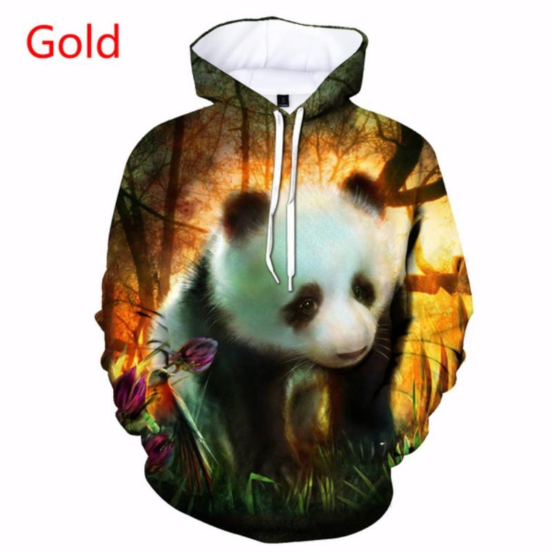 

Новые мужские и женские толстовки с капюшоном с 3D-принтом в виде животных, повседневные толстовки с пандой, топы 2XL