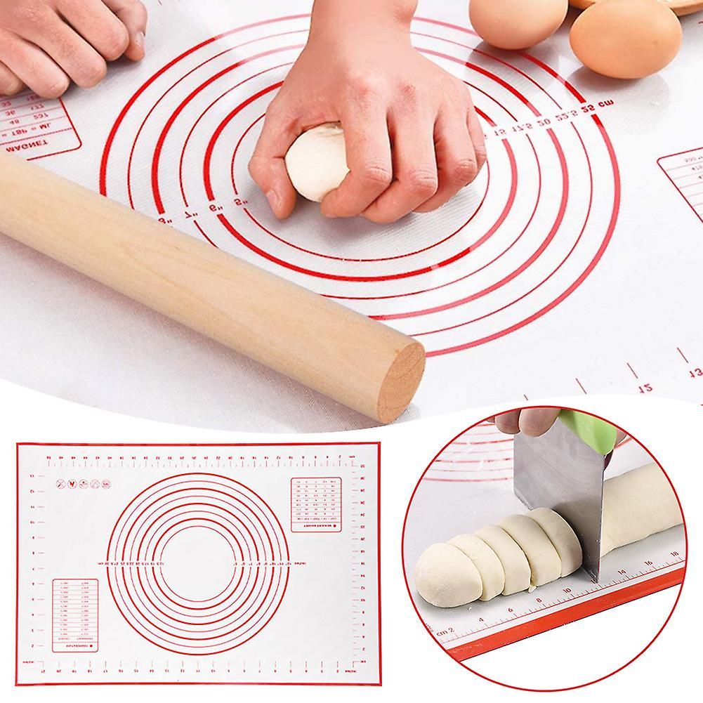 Silicone Kneading Mats with Dough Cutter Non Slip Bottom Pastry Mats for Home Kitchen