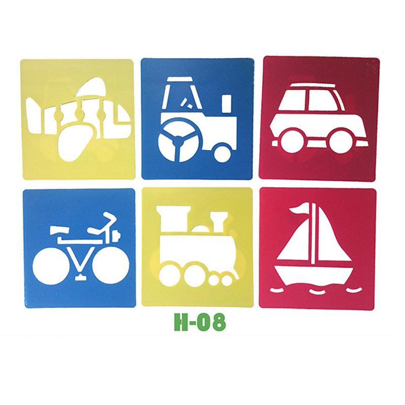 6 plastikowych szablonów do rysowania obrazków, szablonów linijek, artykułów biurowych, papieru artystycznego DIY, kolorowanek, narzędzi do rysowania i skrobania TMZ