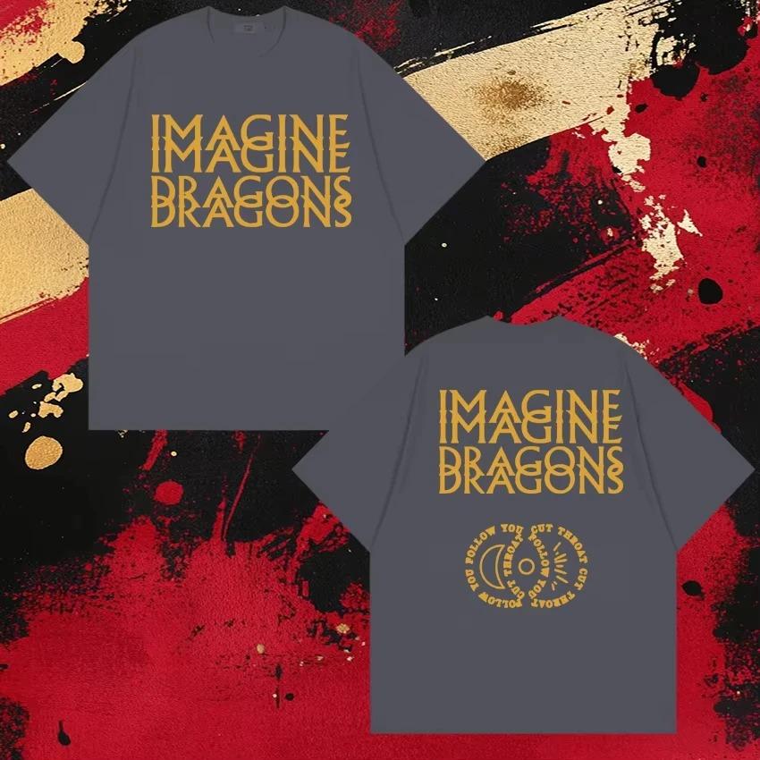 Imagine Dragons Album Tour 2026 Double Sided Printed T Shirt Unisex Cotton Tops Hip Hop Men Women Short Sleeve T-shirts