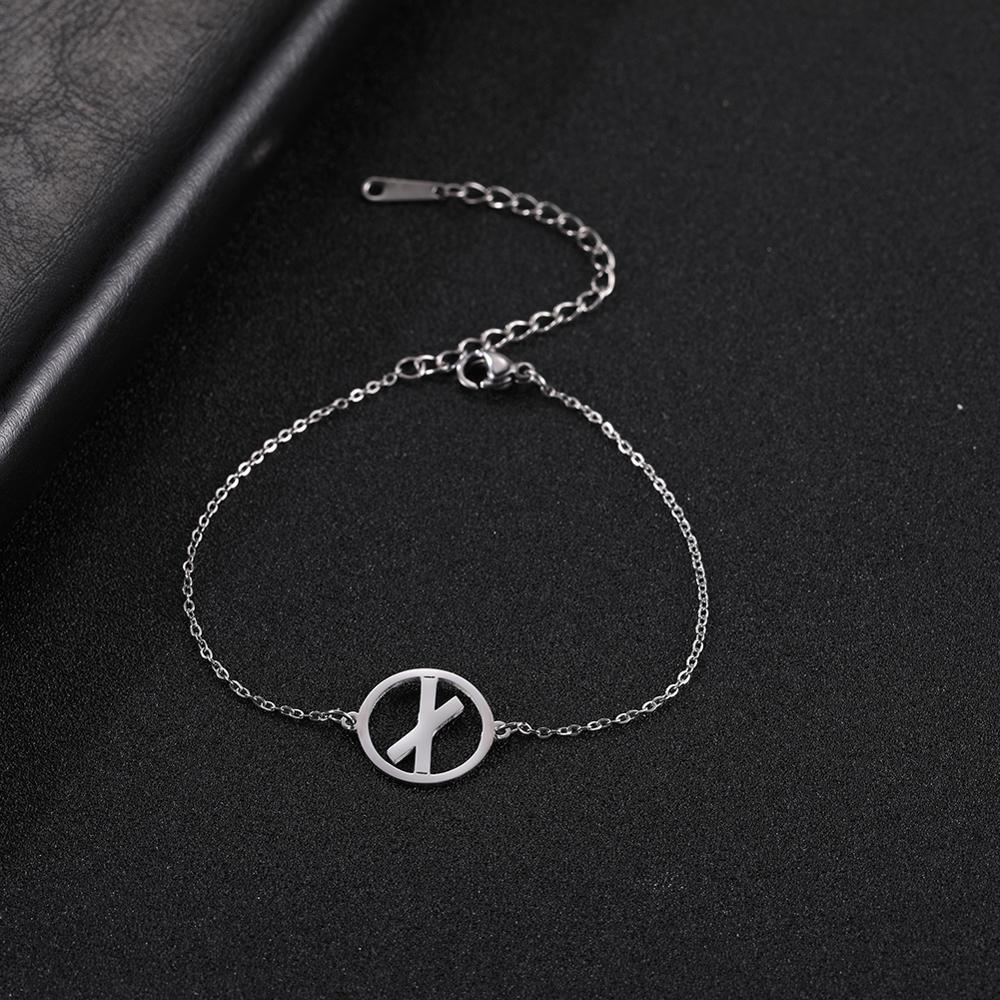 My Shape 24 Viking Runes Odin Stainless Steel Bracelet Adjustable Nordic Small Charm Cuff Bangle Jewelry Gifts for Women Female