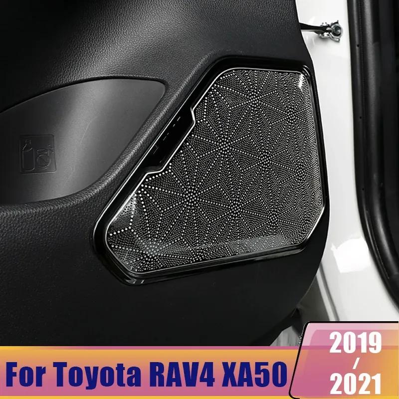 Car Styling Door Speaker Audio Trim Cover For Toyota RAV4 XA50 -   2024 Loudspeaker Player Stickers Accessories