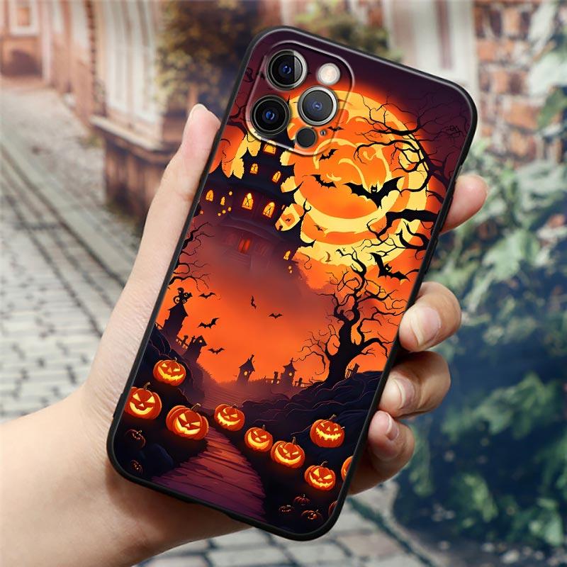 Happy Halloween Cat Pumpkin Phone Case For Apple iPhone 17 16 15 14 13 12 11 Pro Max 16 Plus 17Air 17PM Back Cover Silicon Funda