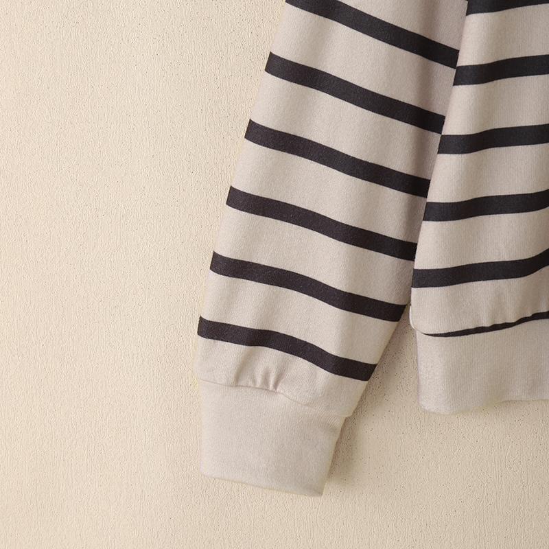 ZANZEA Women Casual Round Neck Loose Long Sleeve Stripe Print Autumn Blouse