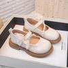 Girls' leather shoes 2025 spring and autumn new little girl bow princess shoes children's versatile black soft-soled leather shoes tide