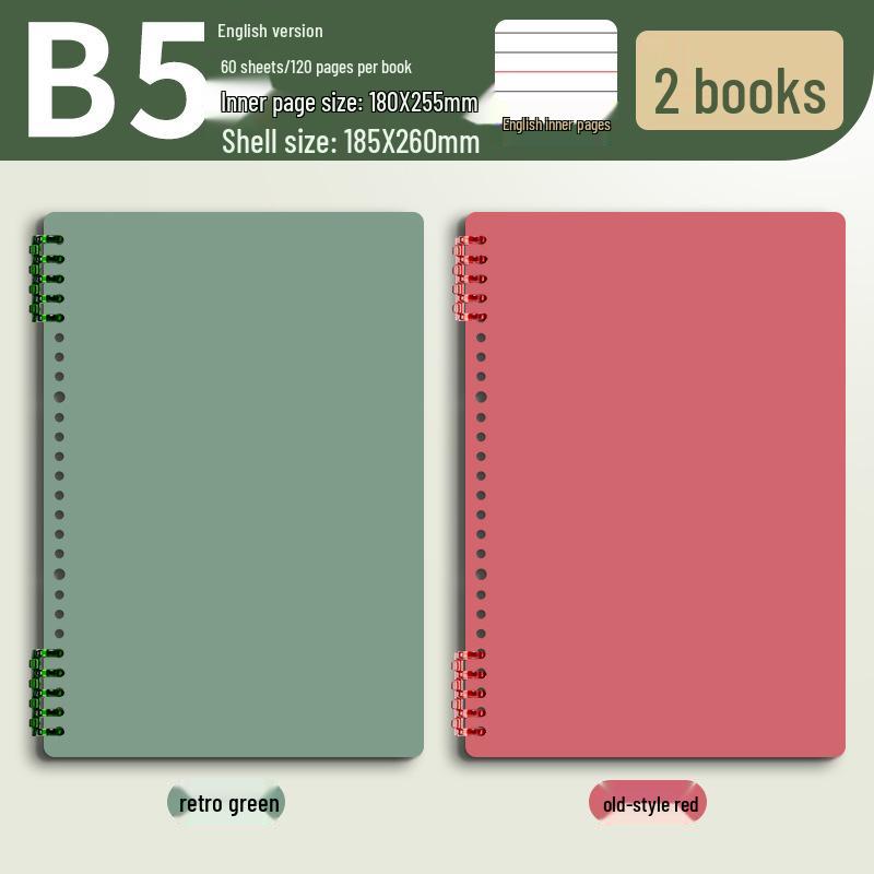 B5 Thick Loose-Leaf English Notebook for Elementary School - High-Value, Handwritten Practice Book