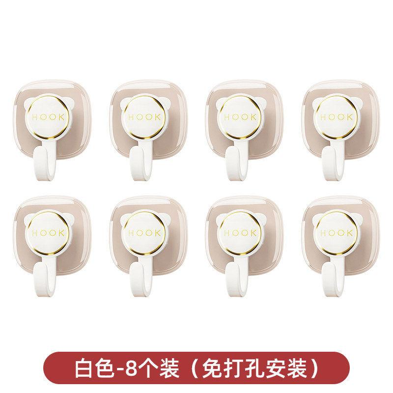 No punching hook, viscose, strong load-bearing, adhesive hook behind door, kitchen, bathroom, wall, no trace, schoolbag hanging shelf