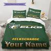 Name Custom Edmonton Elks Pattern Bedding Set Quilt Cover Pillowcase Home Decor Gift (1 * duvet cover + 2 * pillowcase, without core)