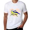 Two Eurasian Blue Tits In Love Spring Bird Lover Tshirt Soft Stretch Short Sleeve Top