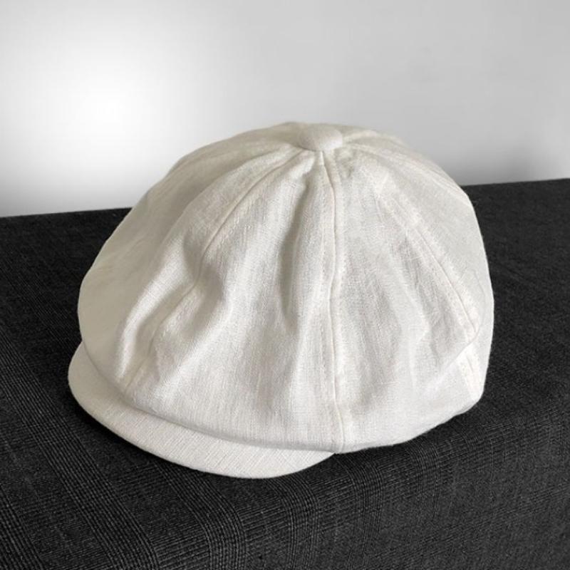 Letnie Czapki Gazeciarze z Dużą Główką Len Duży Rozmiar Ośmiokątny Kapelusz Cienki Oddychający Brytyjski Retro Artystyczny Beret Kapelusz Malarza Damskie
