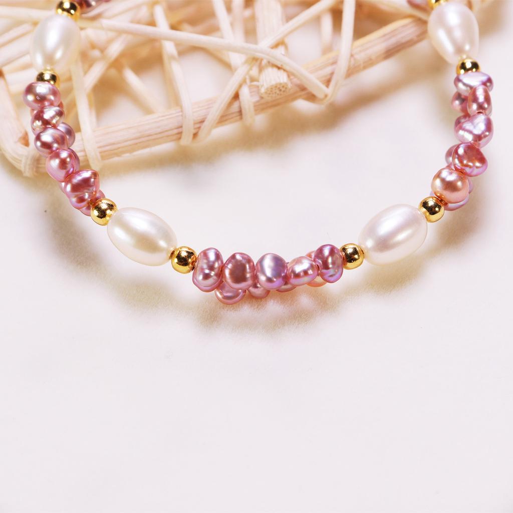 Directly supplied, new style freshwater pearl bracelet, featuring a purple Baroque design and fashionable pearl jewelry