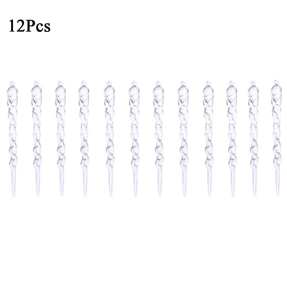 12Pcs Hanging Thread Christmas Tree Pendants Transparent Christmas Tree Drop Ornament Noel Navidad