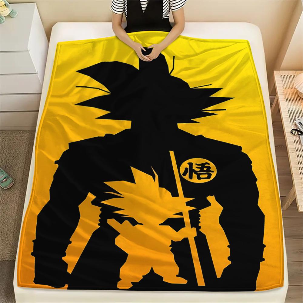 Coperta in Flanella con Stampa Personaggi Dragon Ball, Alta qualità Confortevole per Tutte le Stagioni, Arredamento per la Casa, Calore e Comfort, Perfetta per Regali di Natale