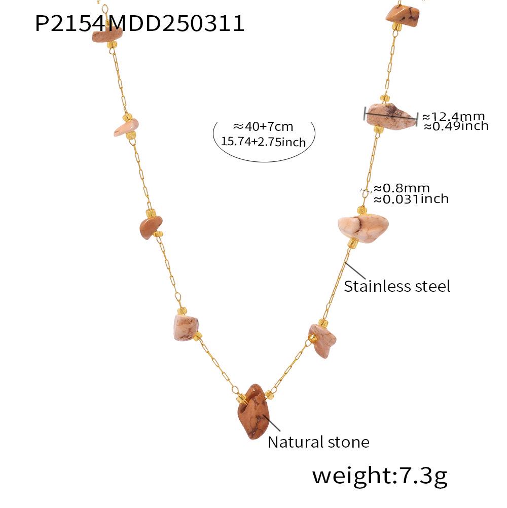 Bohemian Irregular Stone Necklace: Retro, Versatile Clavicle Chain for Women