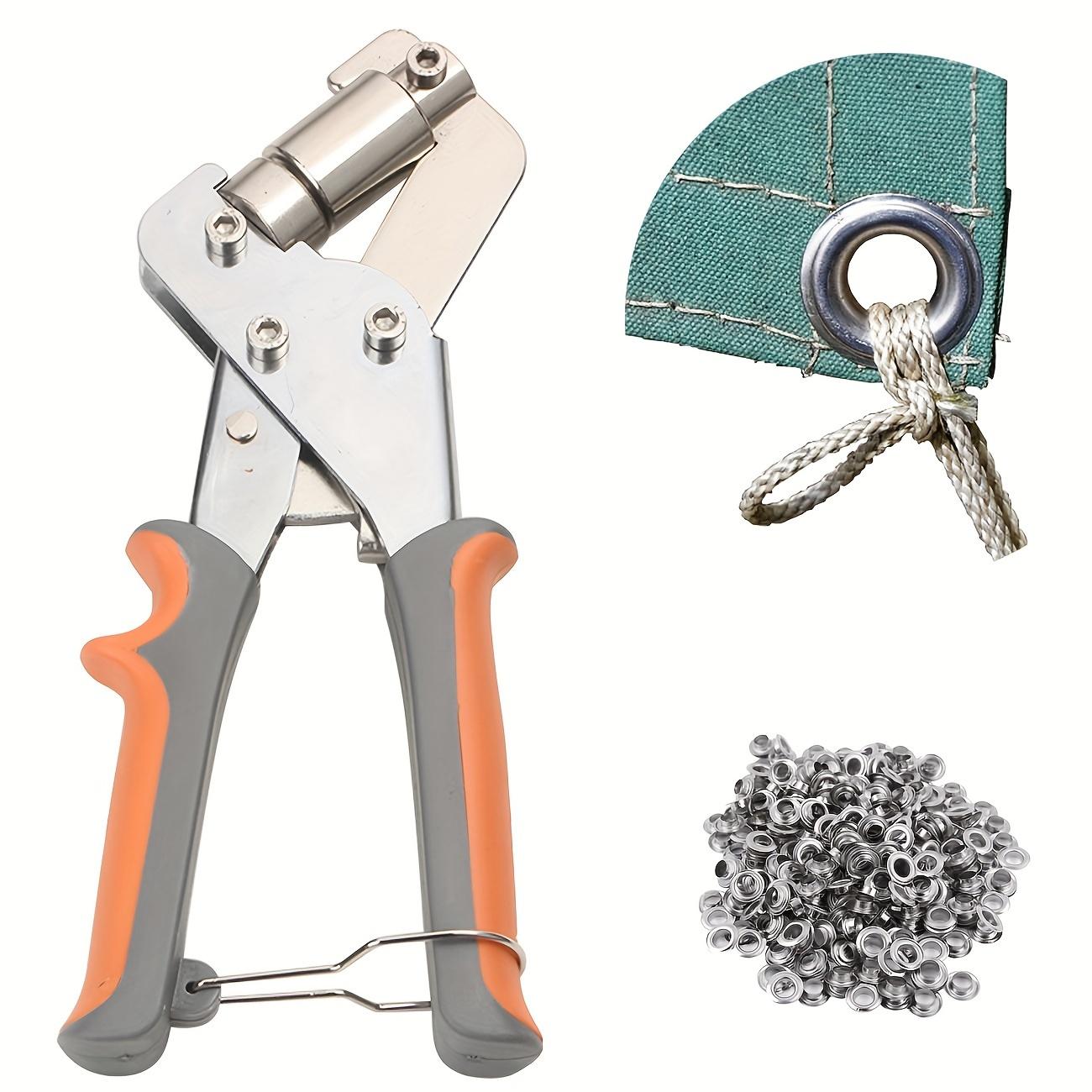 

Набір інструментів для люверсів Ручний набір пряжок для повітряних очей Портативні люверси Ручні прес-губці Ручний перфоратор 10,5 мм/500 шт. Срібні люверси 1set-500PCS Eyelet