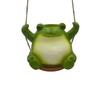 Swing Frogs Planter Pot Cute Smiling Face Resin Flower Pot Swing Succulent Flower Planter Wall Hanging Flower Pot Garden Decor