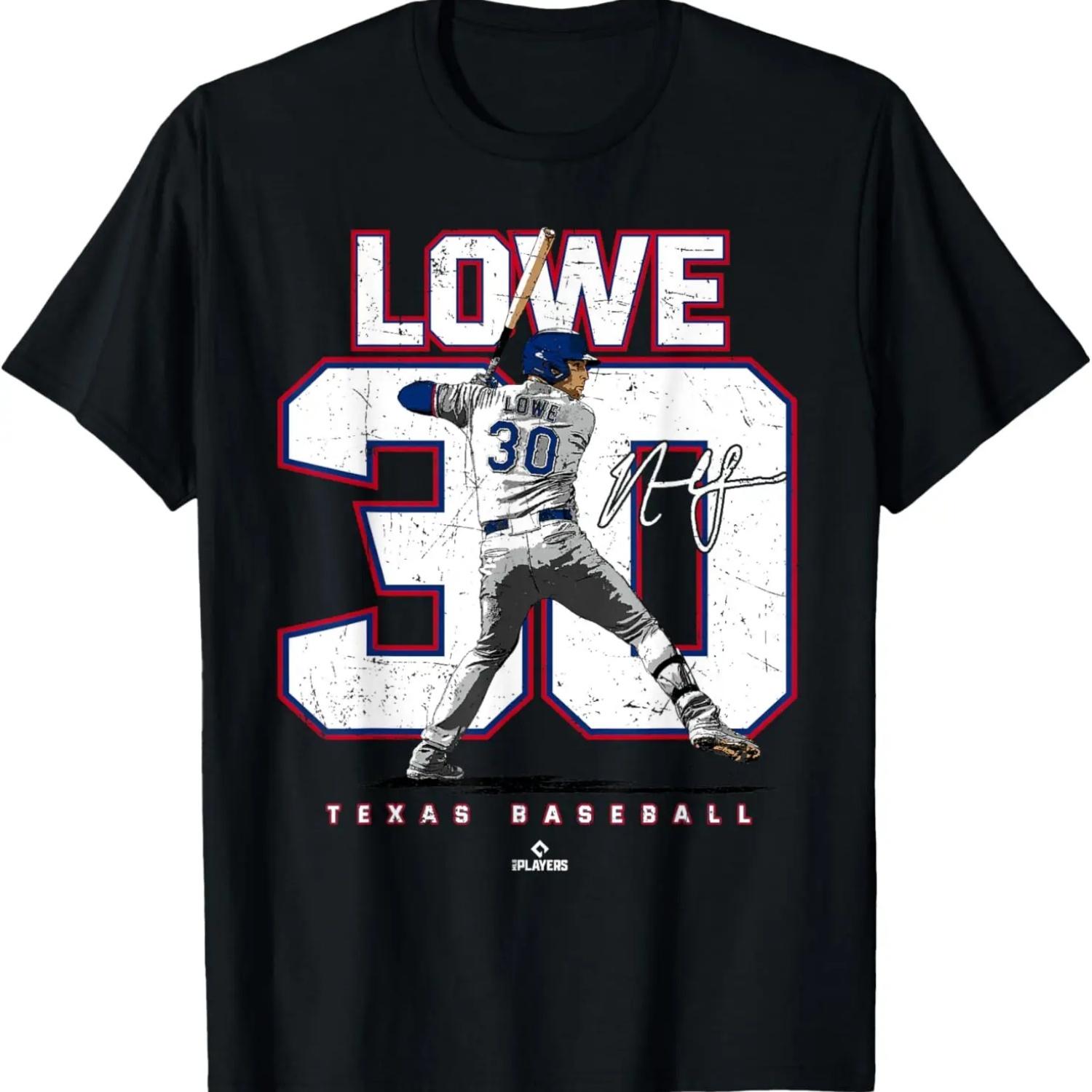 Number and Portrait Nathaniel Lowe Texas MLBPA T-Shirt S чёрный