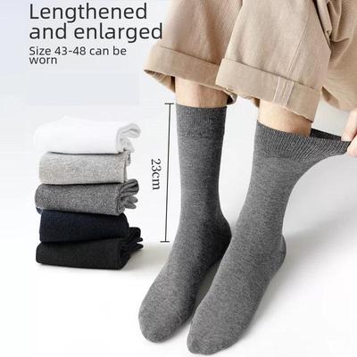 Lange schwarze Herrensocken für große Füße (Größe 44-48) - Extra groß, Deodorant, schweißabsorbierend, perfekt für Herbst und Winter