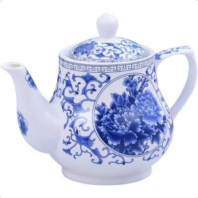 123Arts Teekanne Blau-Weiß Teekanne Keramik Teekanne Teekanne für Zuhause Büro 26 oz