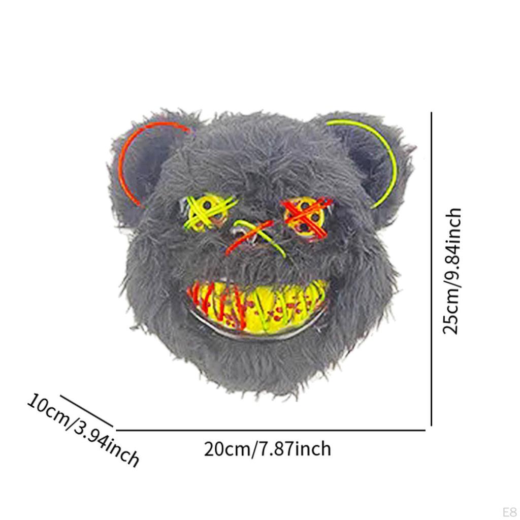 Halloween Grusiger Bär Maske Lustig LED für Osterparty Karneval blau gelb