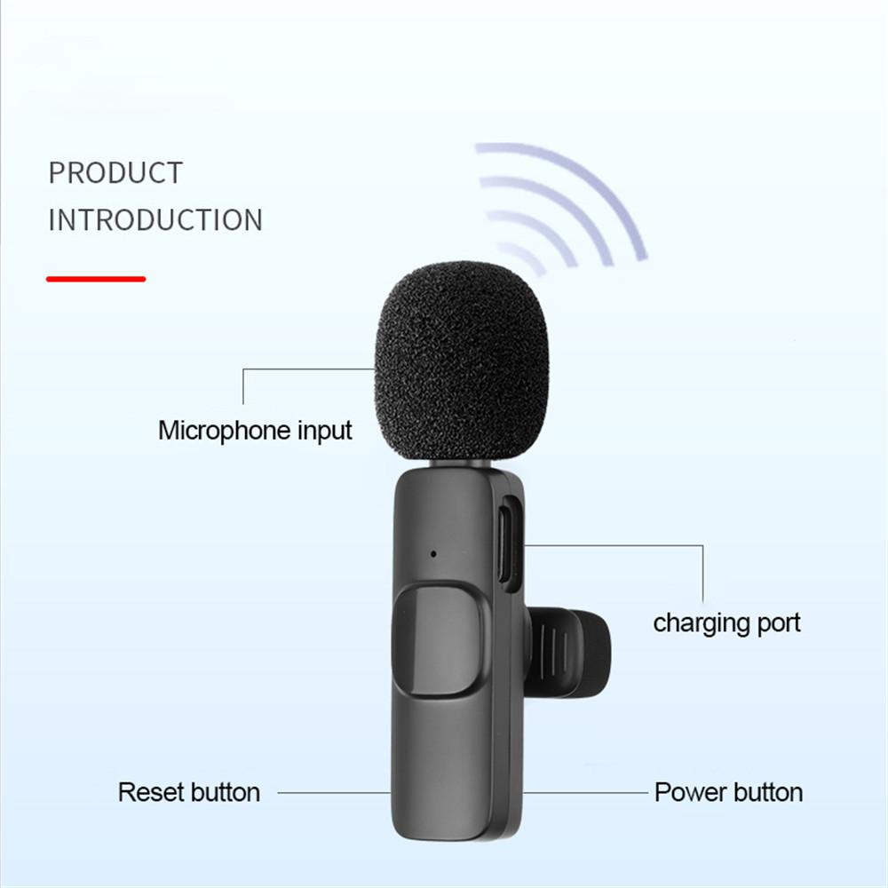 Wireless lavalier microphone with iPhone interface, compatible with iPhone and iPad