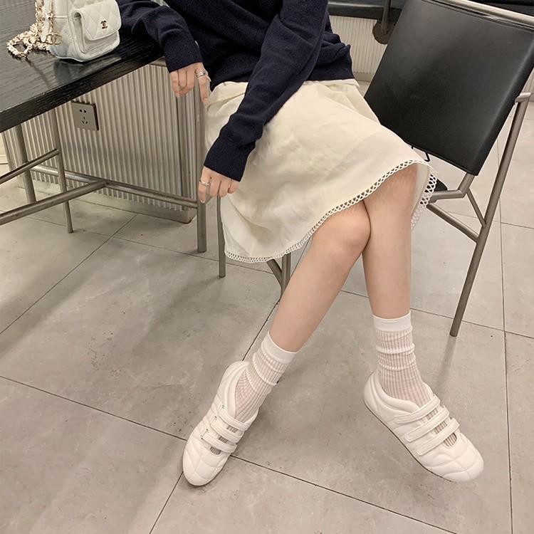 Cowhide version of grape mother three Velcro casual moral training shoes leather function Mary Jane single shoes women's bowling shoes