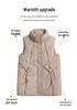 2026 Autumn/Winter Women's Mid-Length Sleeveless Cotton Padded Vest