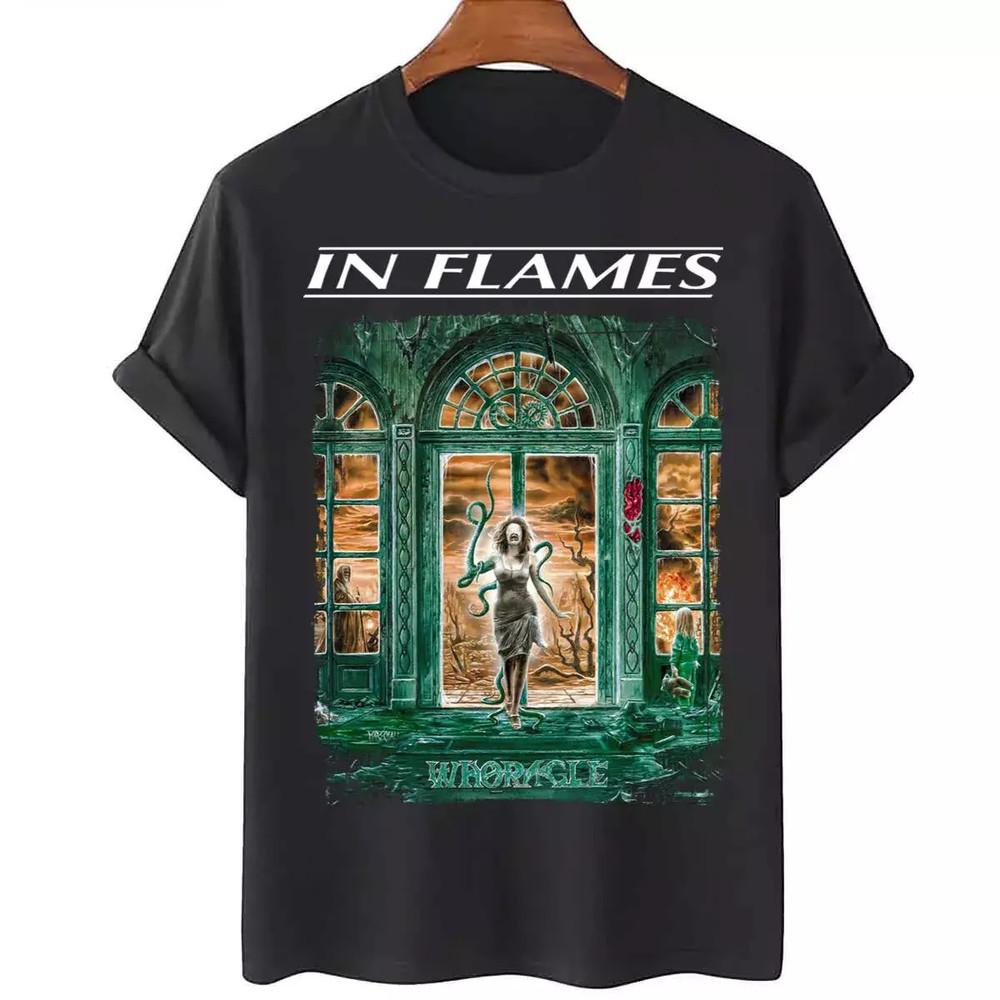 In Flames Band Whoracle Heavy Cotton Black Full Size Unisex Shirt Unisex T-Shirt M