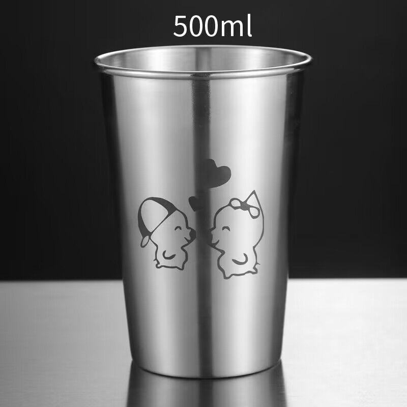 Stainless Steel Beer Wine Cup Portable Silver Beer Tumbler Cocktail Juice Milk Cup Metal Drinking Mug For Bar Outdoor Drinkware