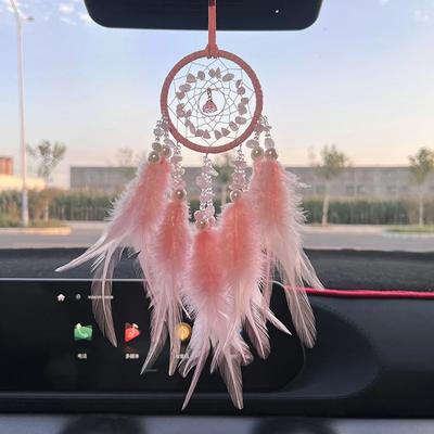 Kristallen Dromenvanger Auto Interieur Achteruitkijkspiegel Hangdecoraties Auto Charms Hanger Dubbele Windgong Auto Decoratie Accessoires