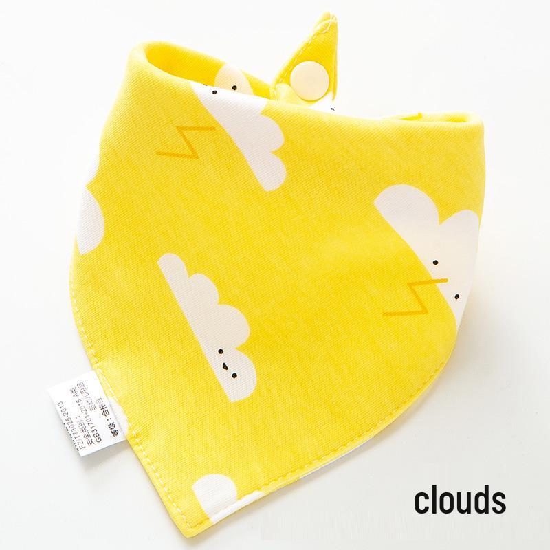 Pure Cotton Baby Drool Bib: Double-Layer Triangle Scarf with Snap Closure, Anti-Spit Up for Newborns