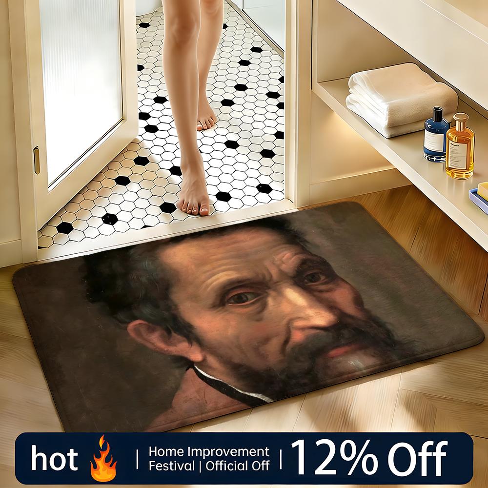 Soft Absorbent Non-Slip Rug Artist Michelangelo Floor Mat Home Decor Doormat Bedroom Floor Mat Shower Carpet