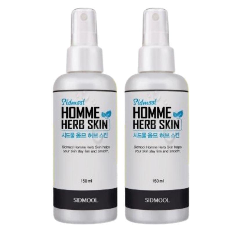 SIDMOOL Homme Herb Skin 150ml Men's Facial Toner pH 6.6 Aloe Sodium Hyaluronate Green Tea Hydrolyzed Collagen Moisturizing After-Shave Skin Care