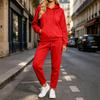 Women's Hoodie and Sweatpants 2-Piece Set - Casual Athletic Tracksuit with Drawstring Hood and Pockets