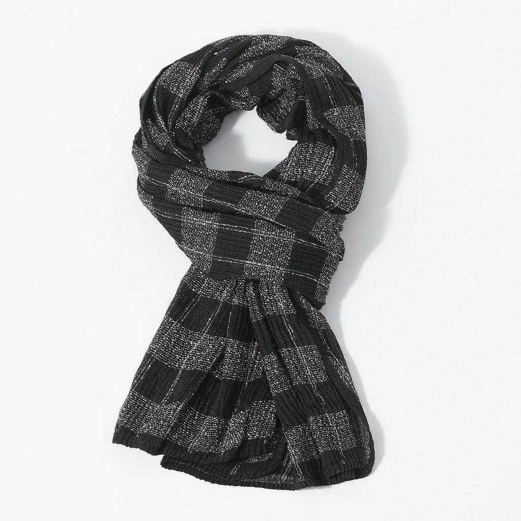 Men's Contrasting Plaid Scarf New Vintage Good Feeling Soft And Warm Scarves For Retail And