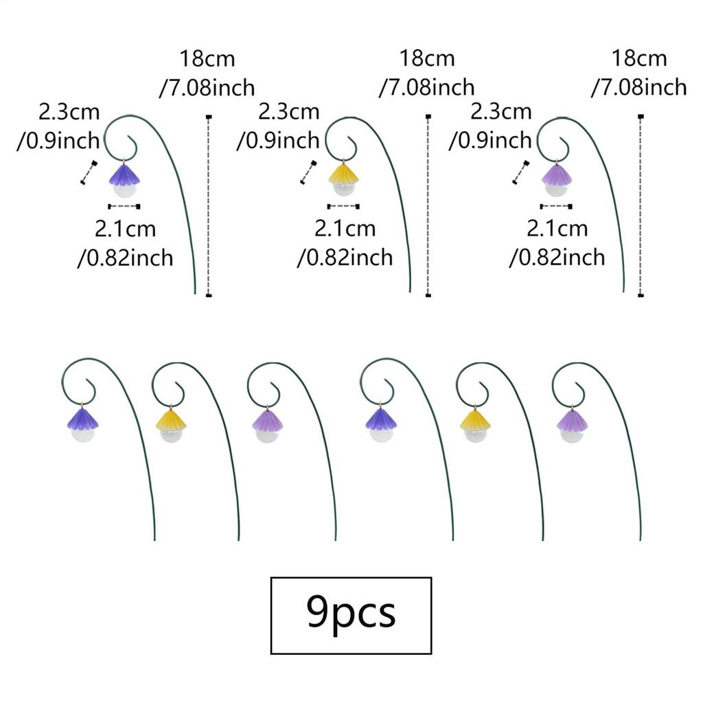 Decorative Garden Stakes 9 Pieces With Resin Umbrella Beams Metal Garden Decoration For Outdoor Patio Lawn Park Flower Bed