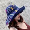 Women's Double-sided Sun Visor Bucket Hat Korean Style All-match Ethnic Style Travel Sun Protection Beach Hat