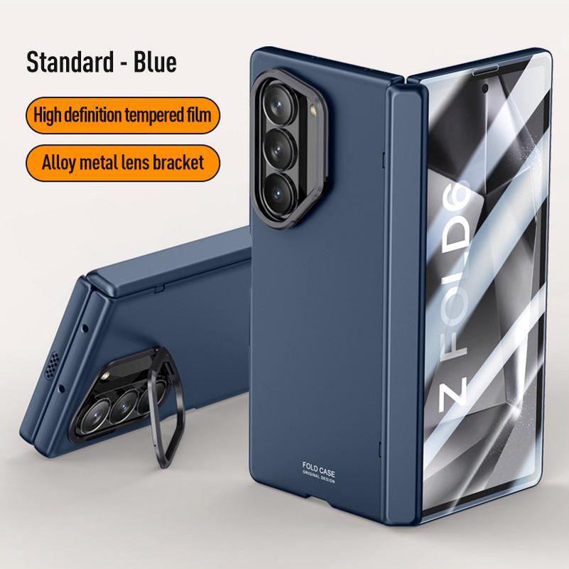 

With Privacy Tempered Glass Flim Full Protective case For Samsung Galaxy Z Fold 6 Fold6 Spring Hinge Holder Camera protect Cover For Z Fold 6