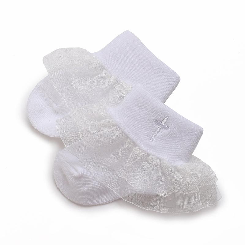 0-2 Years Old Boys and Girls Short Socks Soft Cotton Baby Socks Newborn White Baptism Infant Daily Kindergarten Wear