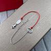 French Red String 925 Silver Lucky Zodiac Bracelet with Single Diamond - New Style Gift