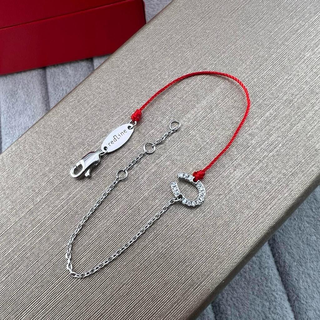 French Red String 925 Silver Lucky Zodiac Bracelet with Single Diamond - New Style Gift