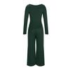 Women's Fashion Color Long Sleeve Casual Wide Leg Pants Two Piece Set