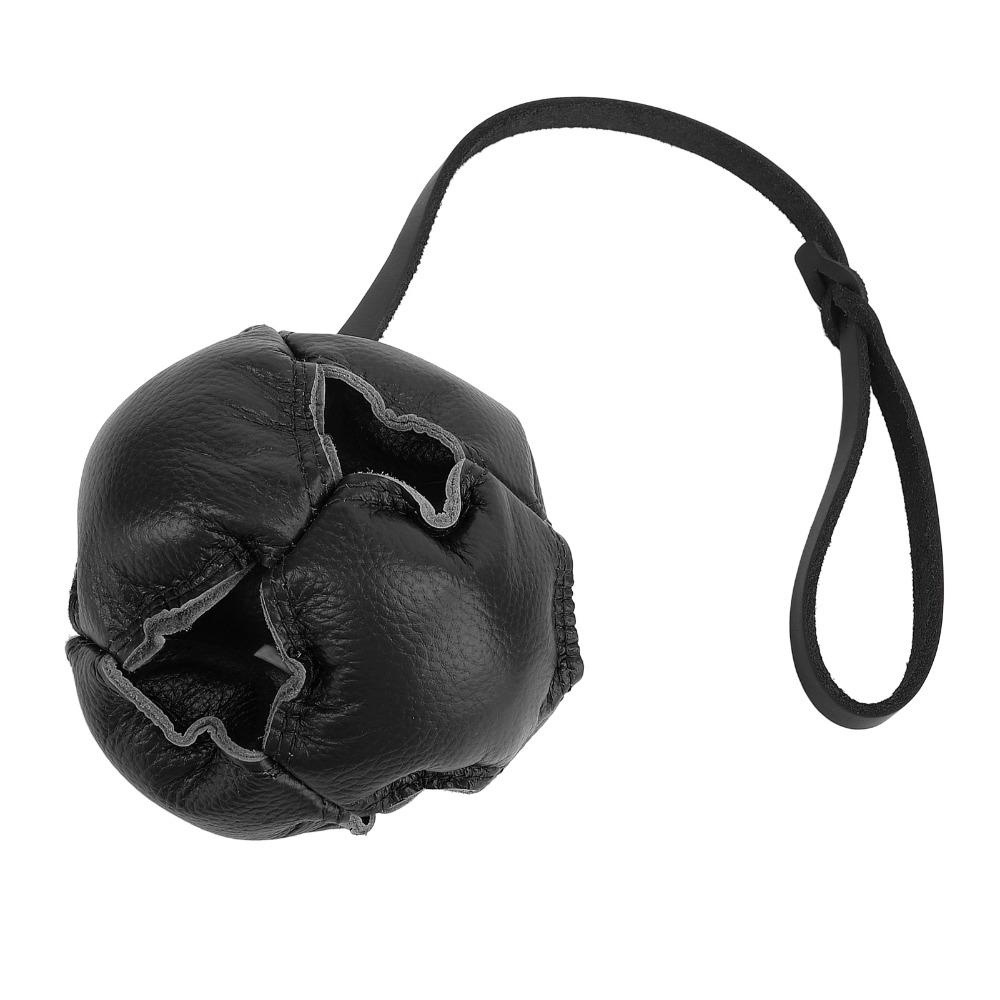 Leather Dog Training Ball Solid Texture Pet Bite Toy Safe Dog Chew Stick  Outdoor Interactive Play