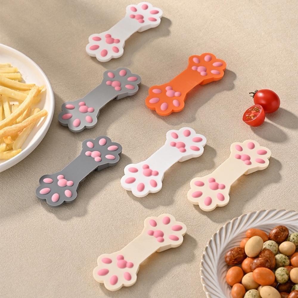 

1pcs Non-slip Food Clips Silicone Anti-scald Gloves Cute Food Tongs білий