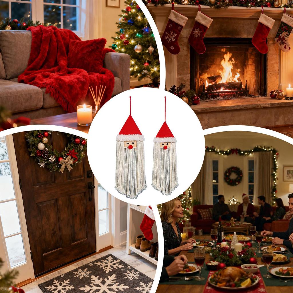 Macrame Tapestry Christmas Modern Decorations 2 Pieces Boho Tapestry For Home Living Room Bedroom Apartment Dorm Nursery