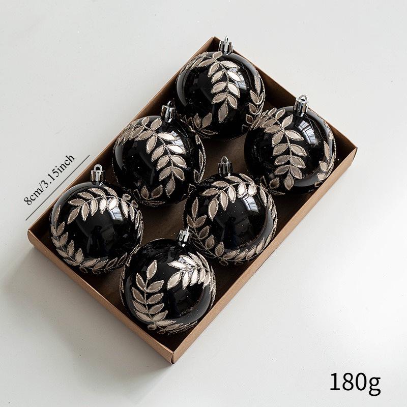 8CM Christmas Ball Ornament Pendant - Willow Leaf Design in Three Colors, Boxed for Hanging on Tree