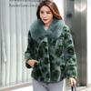 New 100% Mink Fur Coat for Women Short Style Fox Fur Collar Large Size Fur Coat for Women Send Mom and Wife Gift
