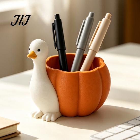 Schreibtisch-Organizer für Schüler, Niedlicher Gänse-Stifthalter, Behälter mit großem Fassungsvermögen und kompakter Größe, 3D-Schreibtisch-Aufbewahrungsbehälter Druck PLA Schreibwaren für Stifte Papier